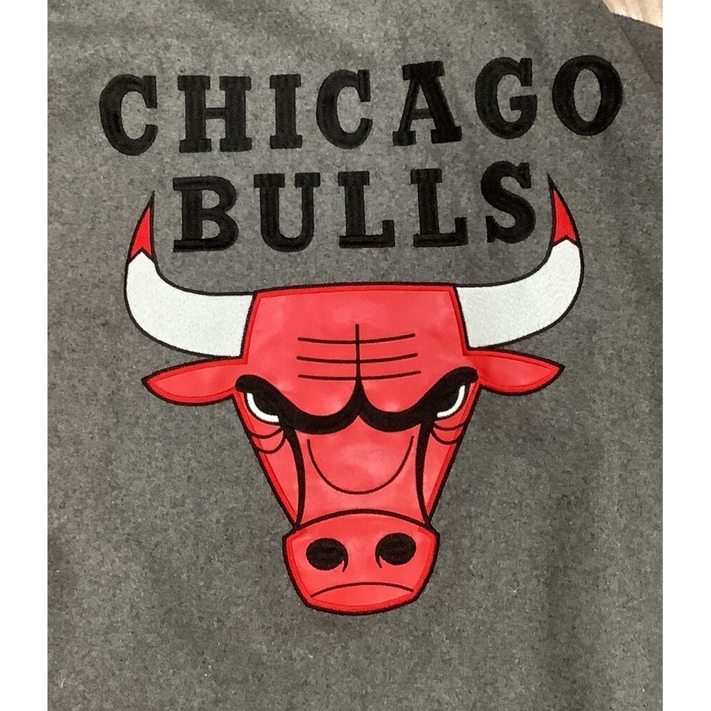 Chicago Bulls XL JH Design Red Grey  Reversible Jacket Wool Blend NBA Official